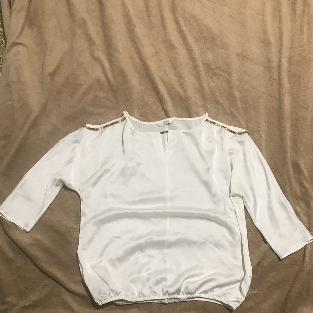Silk cold shoulder top